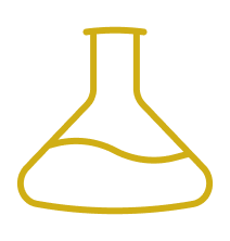 Yellow outline of a laboratory flask partially filled with liquid, shown on a light gray background—perfect for illustrating a gwinnett county dui lawyer’s expertise in handling chemical evidence.