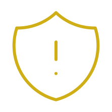 A yellow shield outline with an exclamation mark inside, shown on a light gray background—symbolizing caution, much like a warning from a Gwinnett County DUI lawyer.